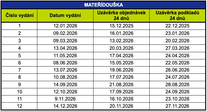 vydání 2026 mateřídouška