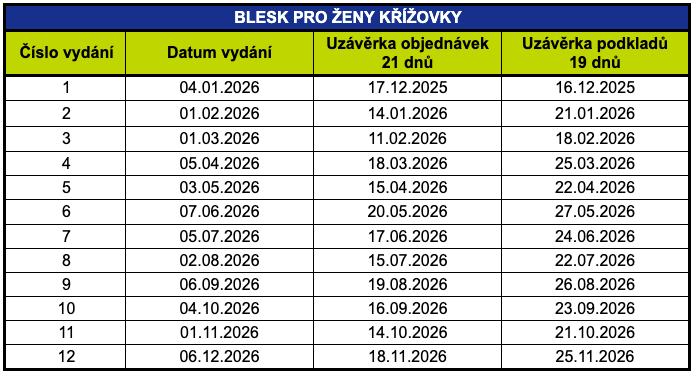vydání 2026 blesk pro ženy křížovky