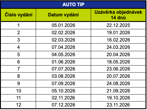 vydání 2026 auto tip