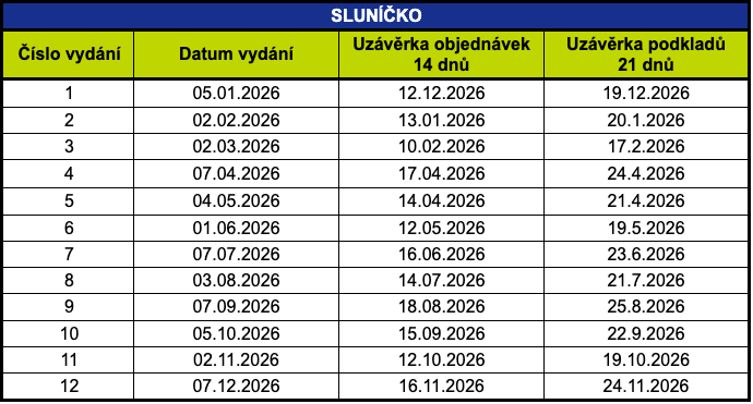 vydání 2026 sluníčko