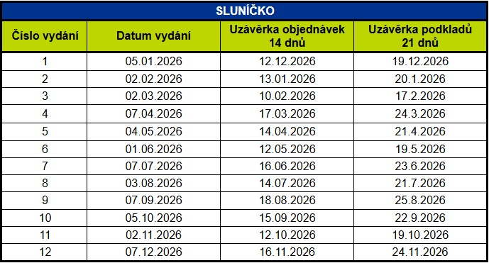 vydání 2026 Sluníčko