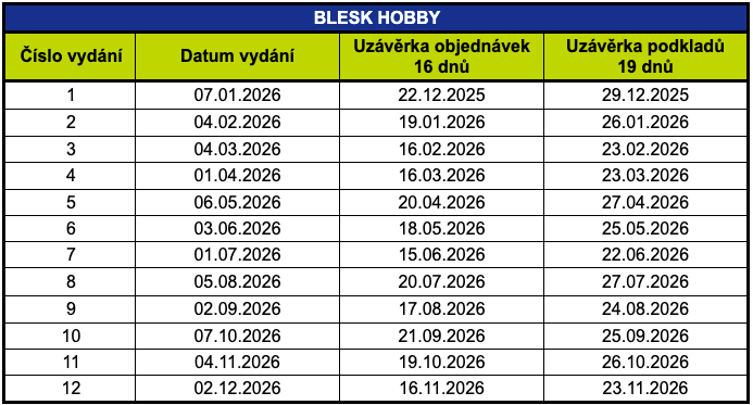 vydání 2026 blesk hobby